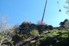 Enlèvement de déchets d'un ravin, au Mont Lozère